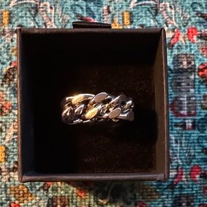 Silver Stainless Steel Chain-Link Ring